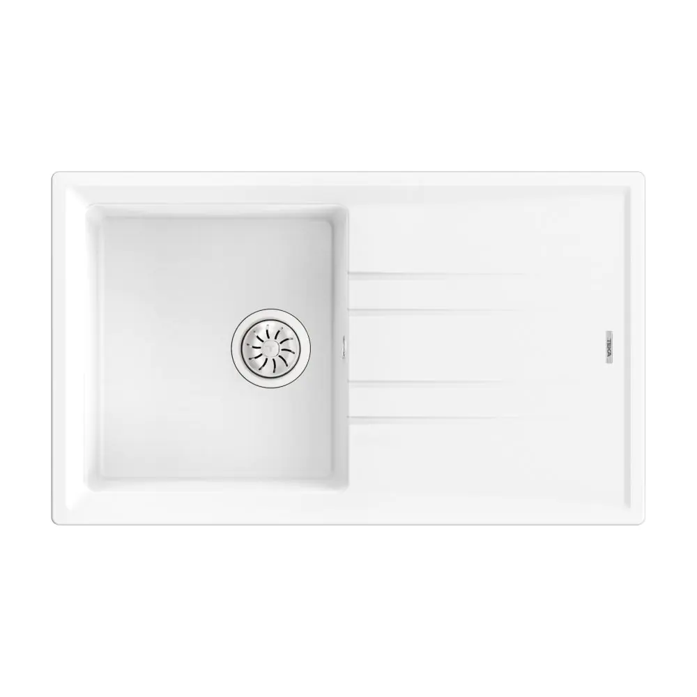 Гранитна мивка STONE50BTG, обръщаема, за шкаф 50 см, бяла, (35949026)