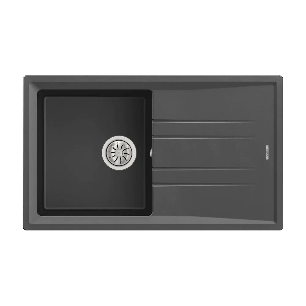 Гранитна мивка STONE50BTG, обръщаема, за шкаф 50 см, тъмносива, (35949027)