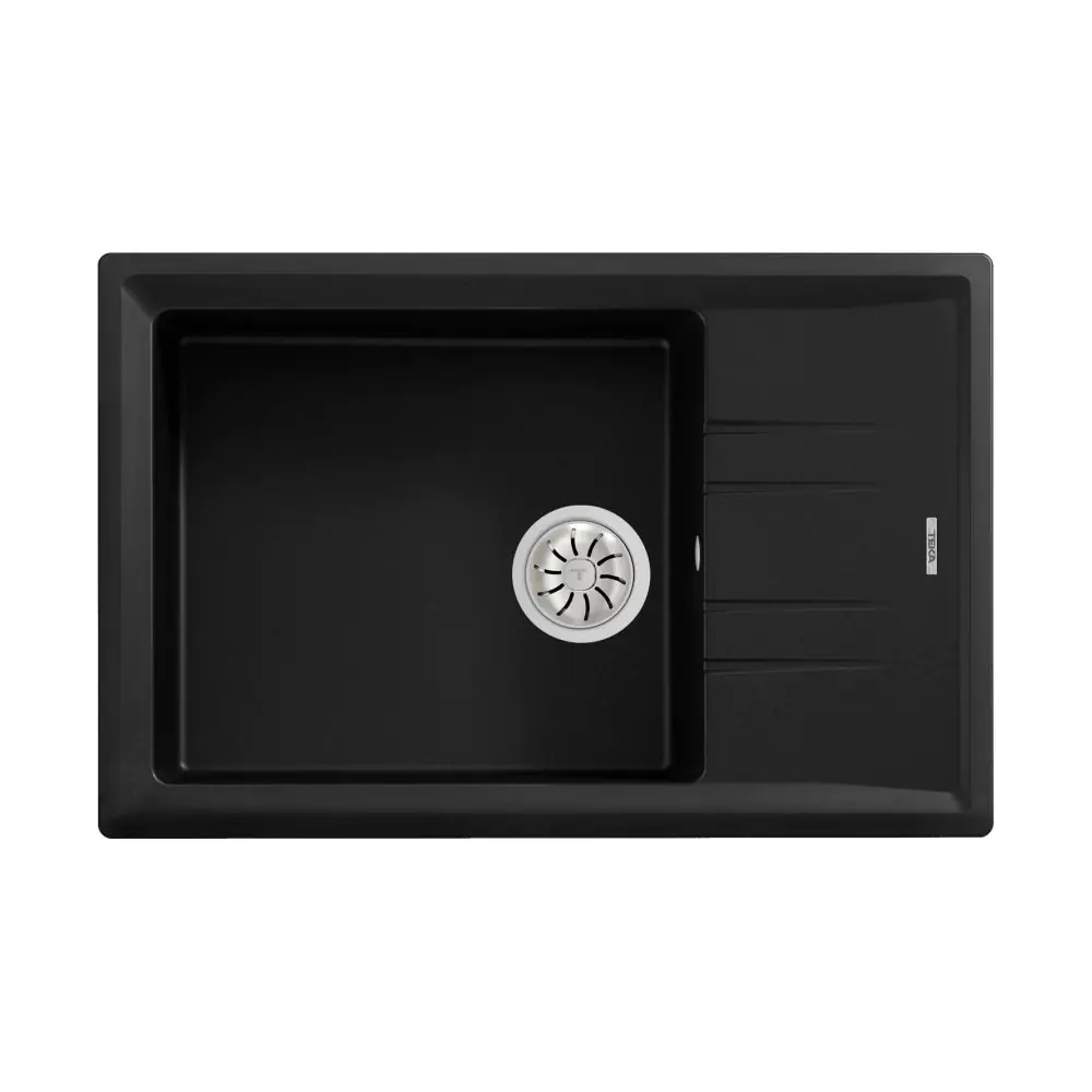 Гранитна мивка STONE60STG, обръщаема, за шкаф 60 см, черна, (35949029)