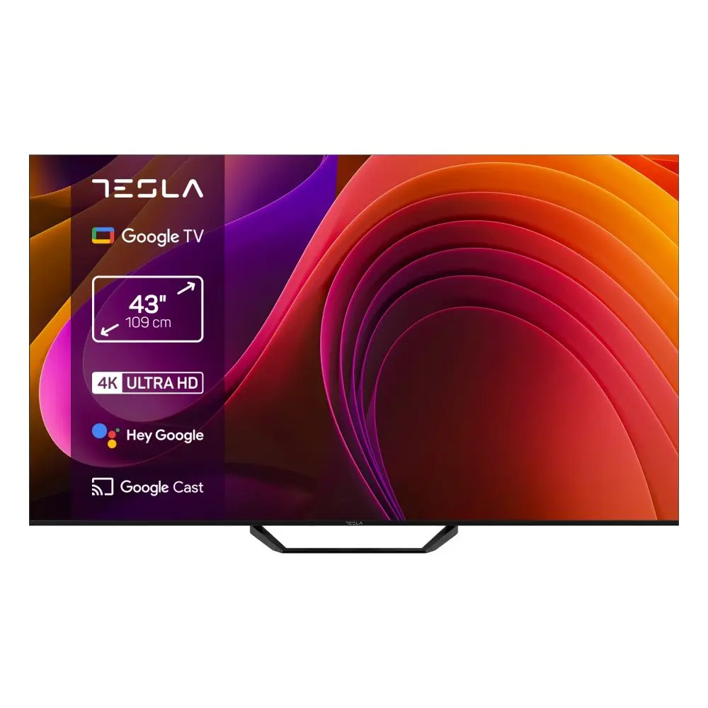 Телевизор Tesla 43E655BUS, 43 инча (109 см), 4K UHD, Google TV, Черен, (35950779)