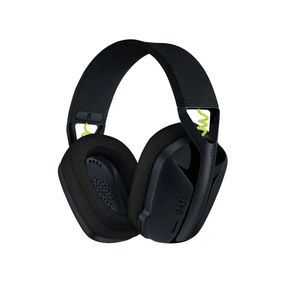 Геймърски безжични слушалки Logitech G435 Lightspeed Wireless, Микрофон, Черни, (35934673)