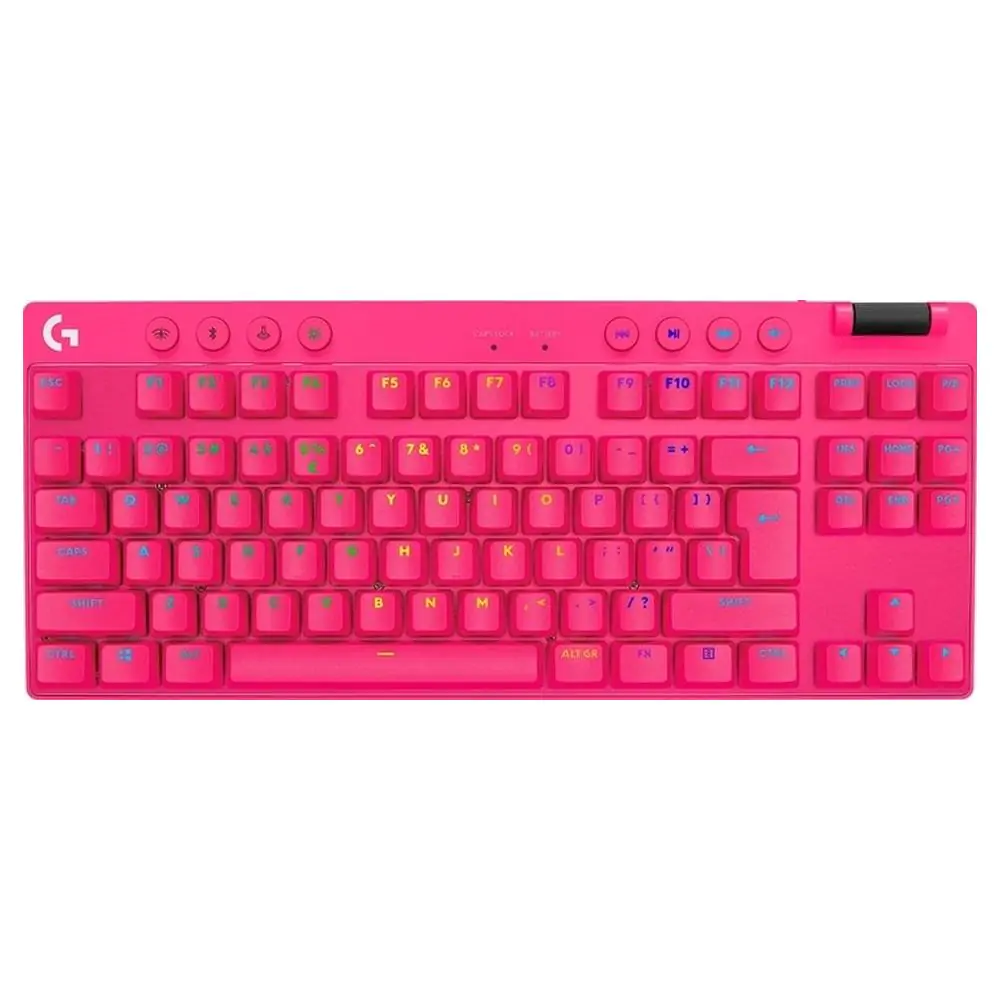 Геймърска механична клавиатура Logitech G Pro X TKL Lightspeed Tactile Switch, Magenta, (35937191)