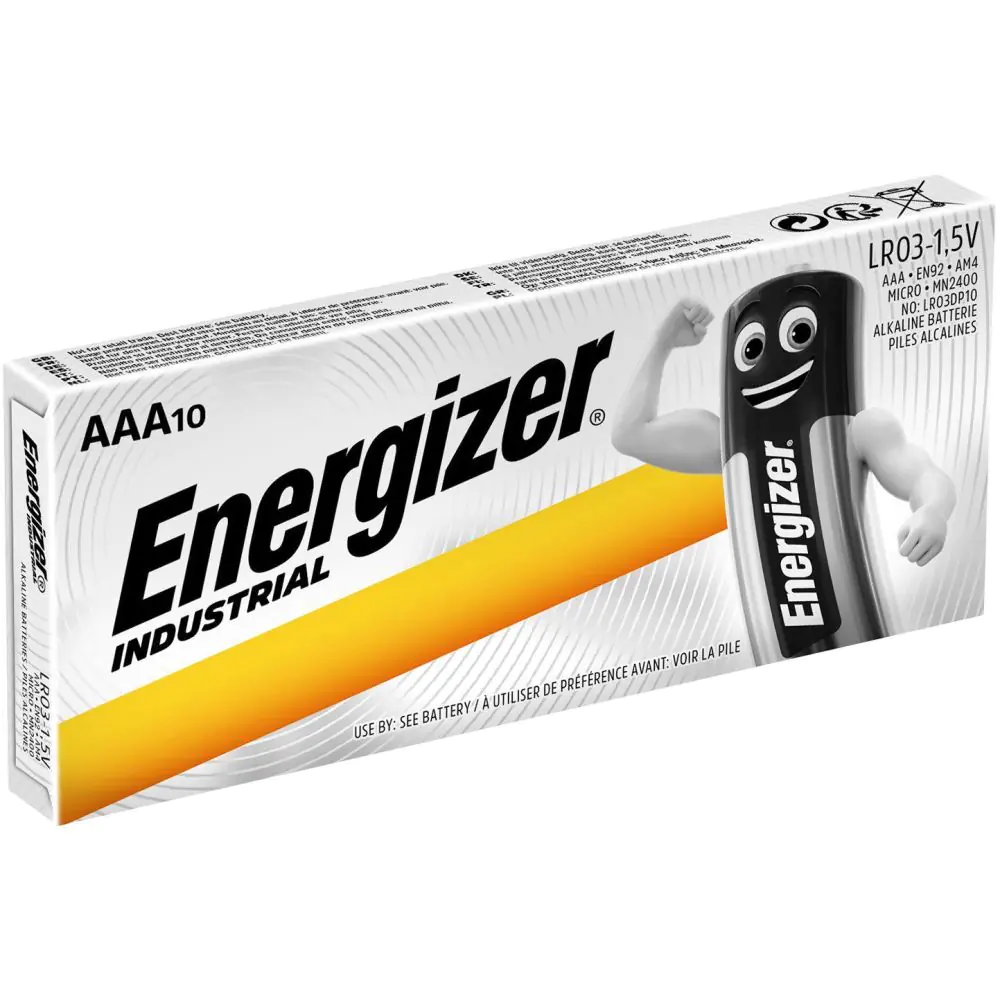 Алкални батерии индустриални LR03 AAA 1,5V 10PK INDUSTRIAL  ENERGIZER, (35937350)