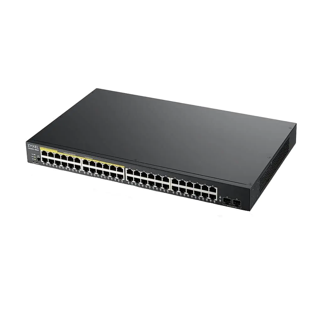 Суич ZYXEL GS1900-48HP, 48 портов управляем, PoE, Gigabit, за монтаж в шкаф, (35934971)