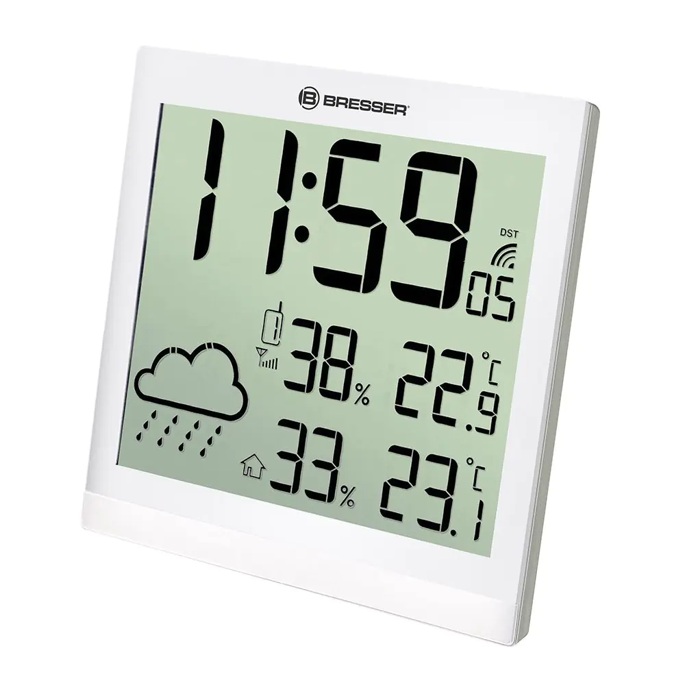 Bresser TemeoTrend JC LCD RC Weather Station (Wall clock), white