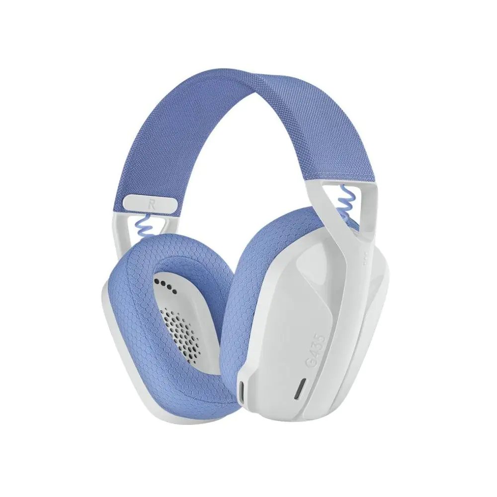 Геймърски безжични слушалки Logitech G435 Lightspeed Wireless, Микрофон, Бял, (35934675)