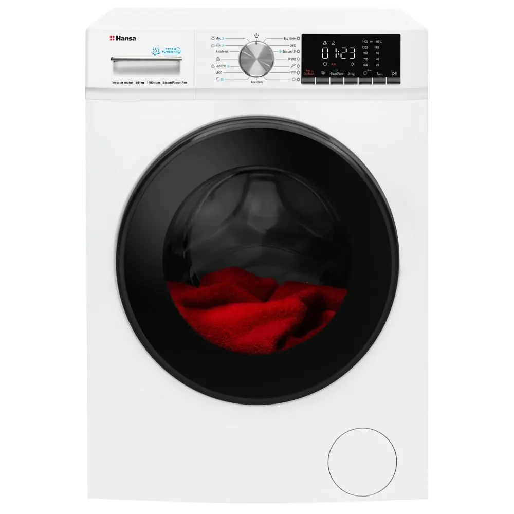 Комбинирана пералня със сушилня Hansa WDHG814481W, Капацитет пране 8 кг, Капацитет сушене 5 кг, 1400rpm, Бял, (22428)