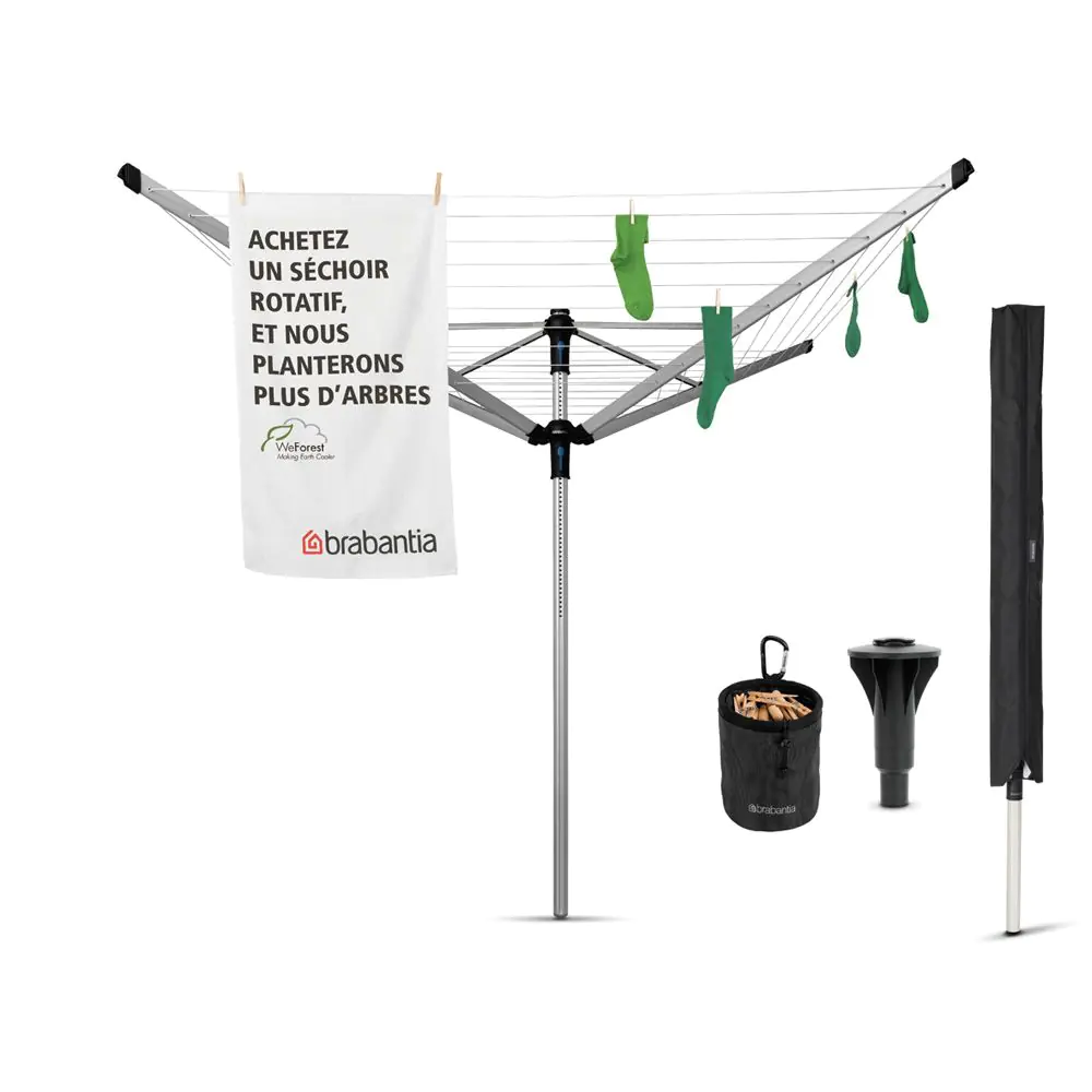 Външен простор Brabantia Lift-О-Matic Advance 60m, котва за бетониране, калъф и торба за щипки, (35940932)