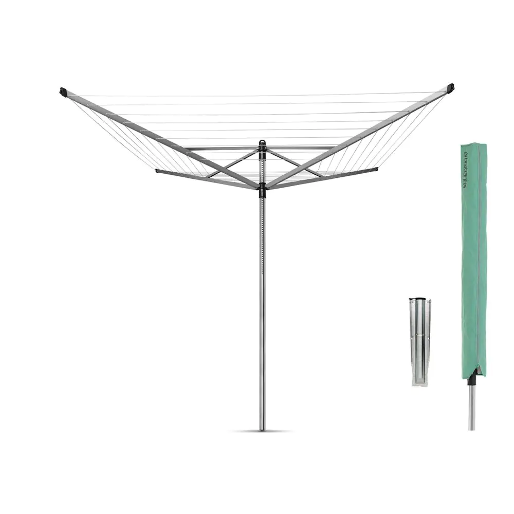 Външен простор Brabantia Lift-O-Matic 60m, метален шип за вкопаване и калъф, (35940944)