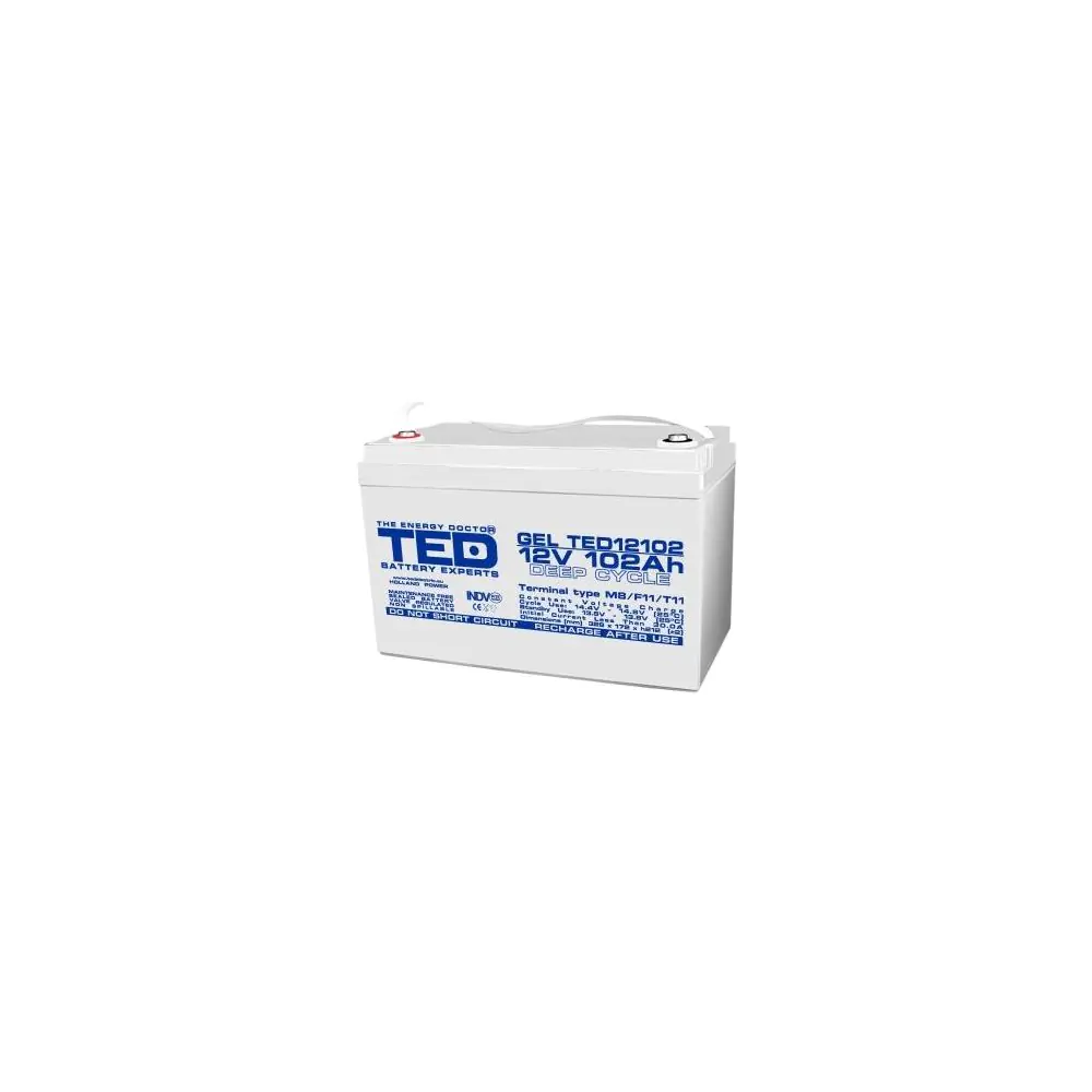 Оловна гелова батерия TED ELECTRIC, 12V, 102Ah, 330/ 173/ 220 mm AGM, (35936479)