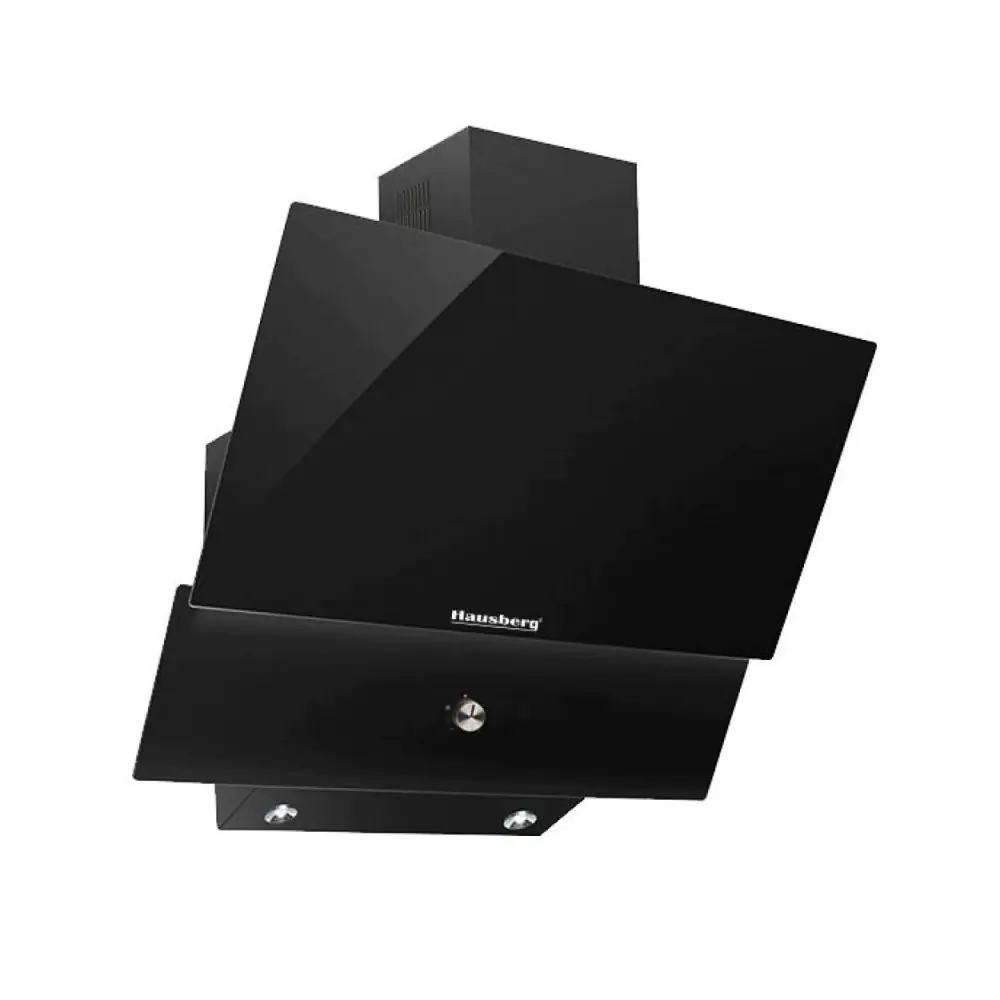 Абсорбатор декоративен Hausberg HB-2285NG, 140W, 60 см, 650 m3/h, Стъкло, Алуминиев филтър, Черен, (99HB2285NG)