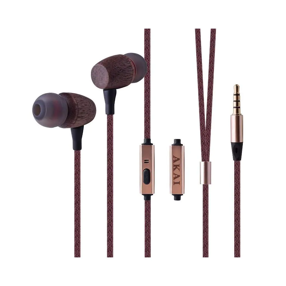 Аудио слушалки с кабел бамбук AKAI BTE-W200F (35944493)