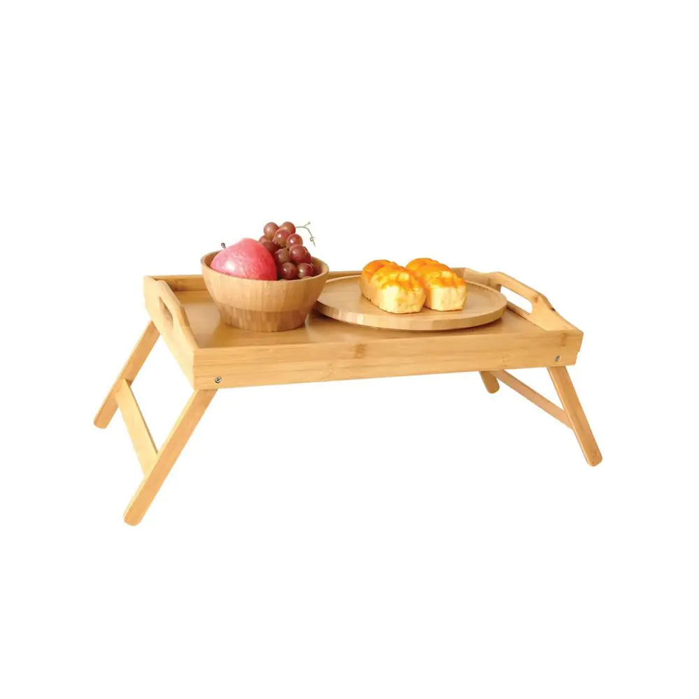 Бамбукова масичка за легло Kinghoff KH-1502, 50x30x7 см, Сгъваема, (0000000396)
