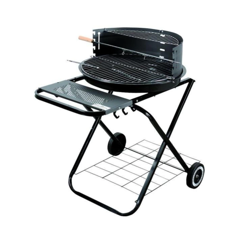 Барбекю на дървени въглища Master Grill & Party MG925, 54.5 см, Емайлиран корпус, Регулируема решетка, Сгъваемо, Колела, Черен, (35948655)