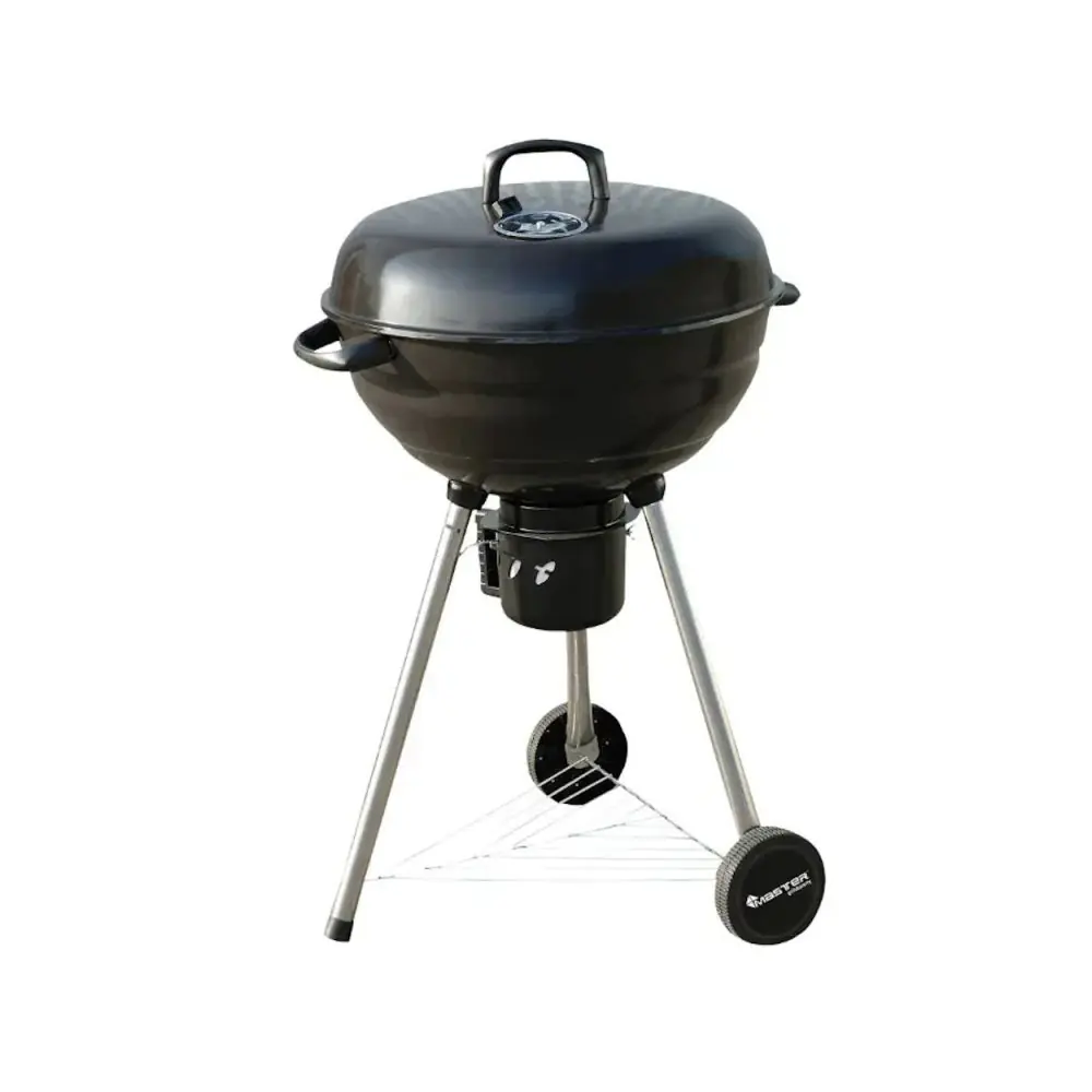 Барбекю на дървени въглища MasterGrill MG910, 46 см, Емайлирана стомана, Пепелник, 2 Колела, Черен/инокс, (17619)