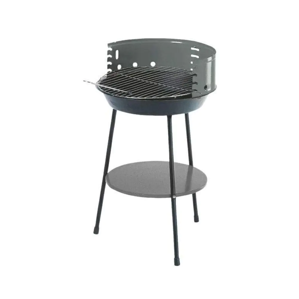 Барбекю на дървени въглища с долен рафт MasterGrill MG915, 35 см диаметър, Метал, Черен/сив, (17618)