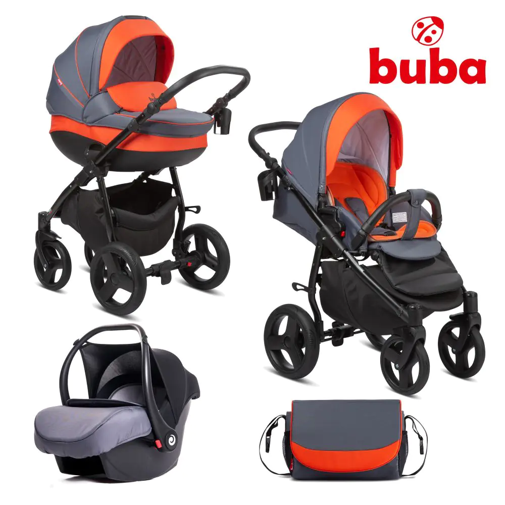 Бебешка количка 3в1 Buba Bella 713, Pewter-Orange, (15471)