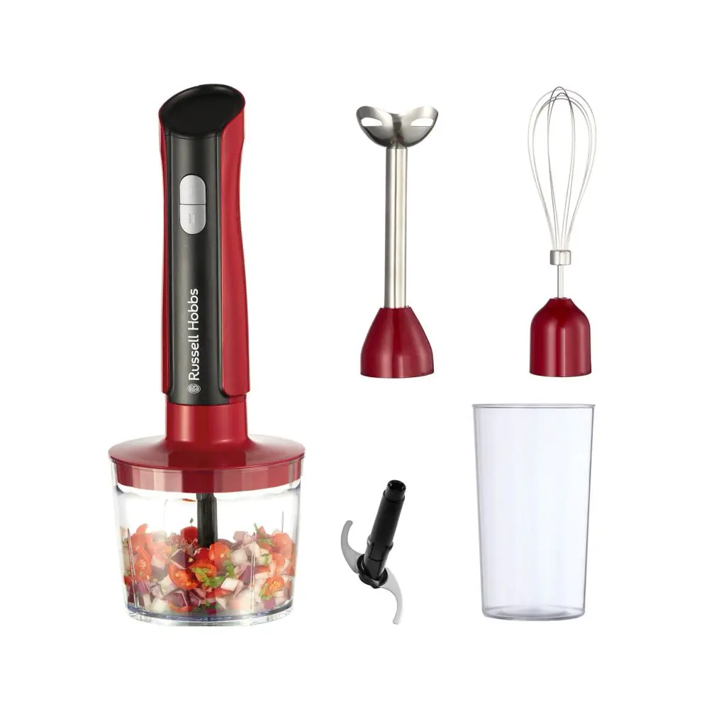Блендер 3в1 Russell Hobbs Desire 27140-56, 500W, 600+500 мл, 2 скорости + пулс, Неръждаема стомана, Без BPA, Червен, (35944735)