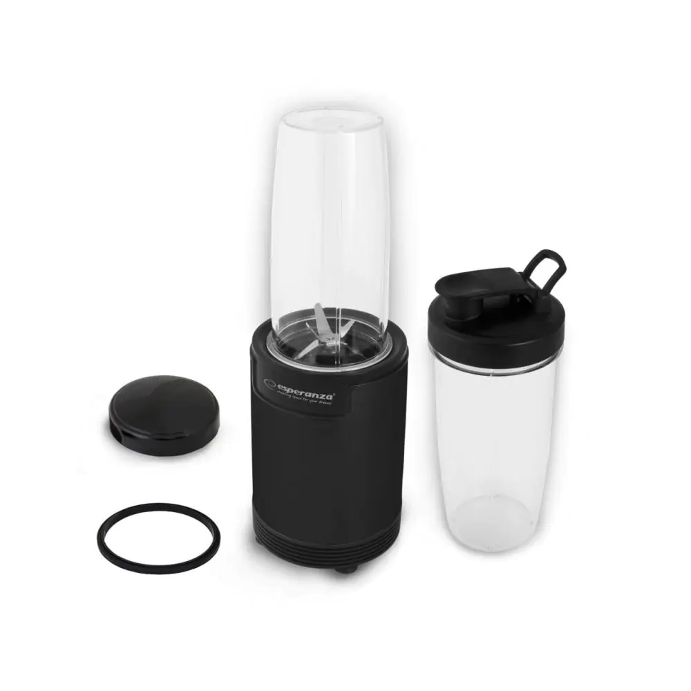 Блендер Esperanza EKM029 Nutri Shot, 700W, 800мл, Стоманен нож с 6 остриета, 2 кани, 2 капака, Черен, (9999EKM029)