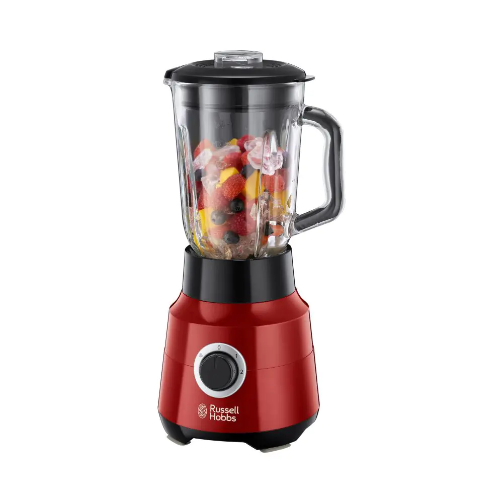 Блендер с кана Russell Hobbs Desire 24720-56, 650W, Стъкло, 22000 rpm/min, 1.5 л, Четворен нож, Червен, (17193)