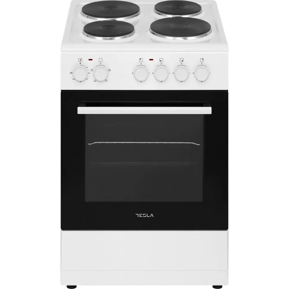 Готварска печка Tesla CS5400SW, 48 L, Чугунени котлони, Конвекция, Бял, (35930904)