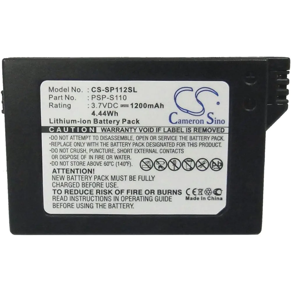 Батерия Cameron Sino, За плейстейшън Sony PSP-S110 PSP-2000, PSP-3000 CS-SP112SL, LiIon 3.7V, 1200mAh, (35934419)