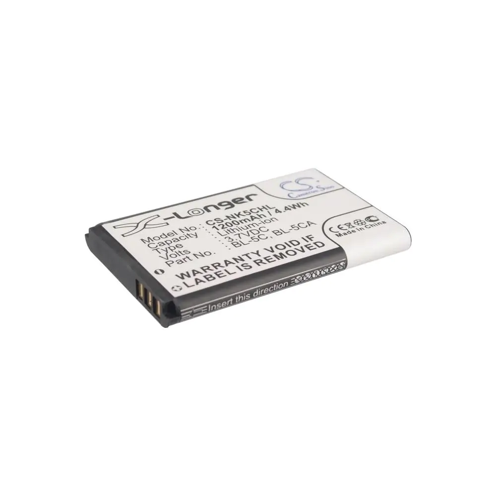 Батерия за телефон CAMERON SINO BL-5C, за Nokia 105 2700 3110 5130 6230 E50, 3.7V, 1200mAh, (35936516)