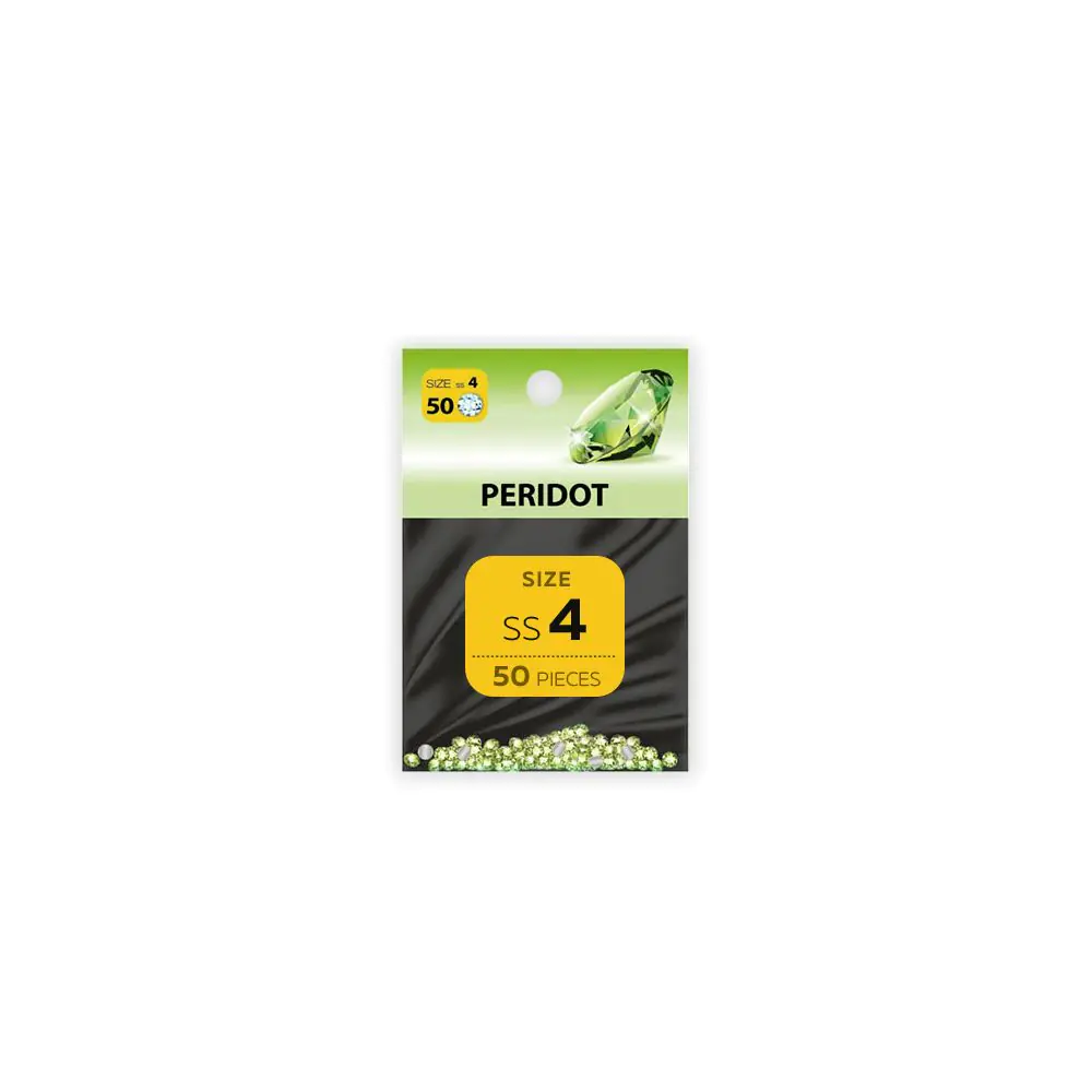 Декоративни камъчета за маникюр PERIDOT, 1.6 мм SS4, пакет 50 бр, (35923255)