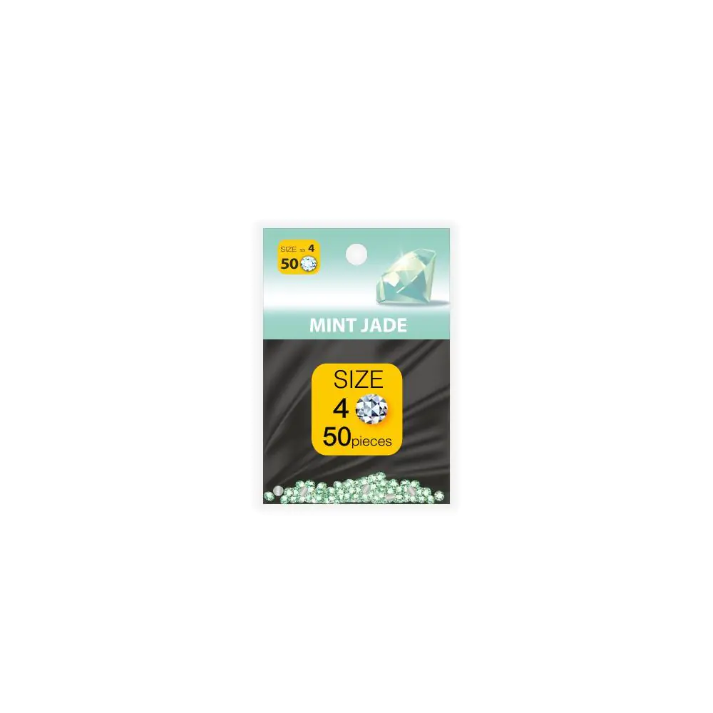 Декоративни камъчета за маникюр MINT JADE, 1.6 мм SS4, DER3224, пакет 50 бр, (35923253)