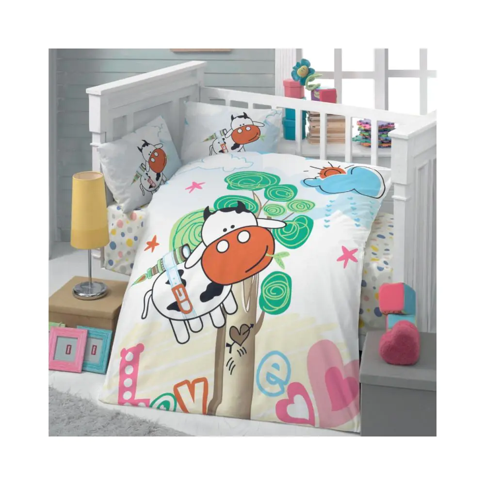 Детски спален комплект Cotton Box 170PTK2005, 4 части, Памук Ranforce, Плик 100х150, Чаршаф 100х150, Многоцветен, (11443)