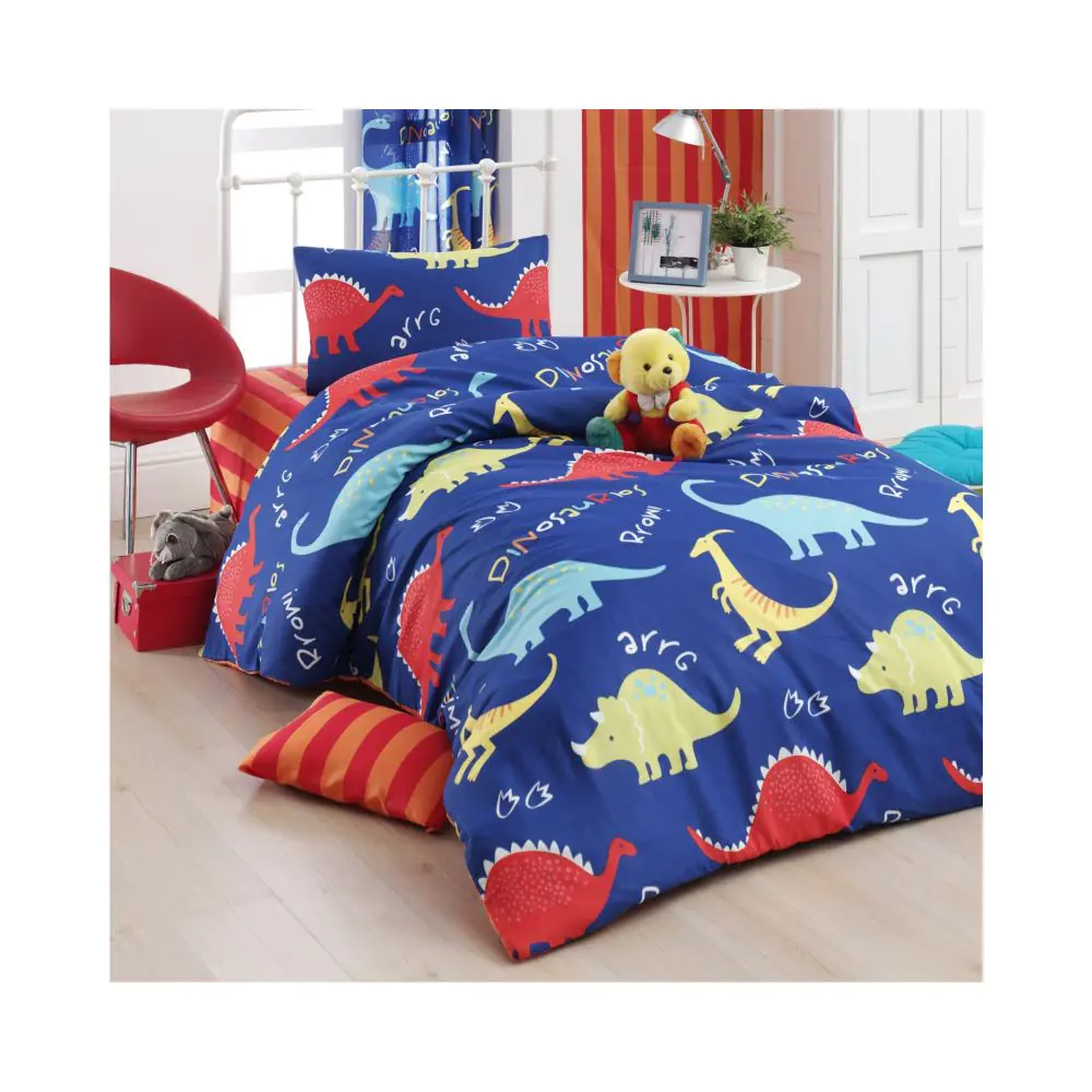 Детски спален комплект Eponj Home 143EPJ1786, 3 части, Плик 160x220, Чаршаф 160x240, Калъфка 50х70, Памук/полиестер, Разноцветен, (17667)