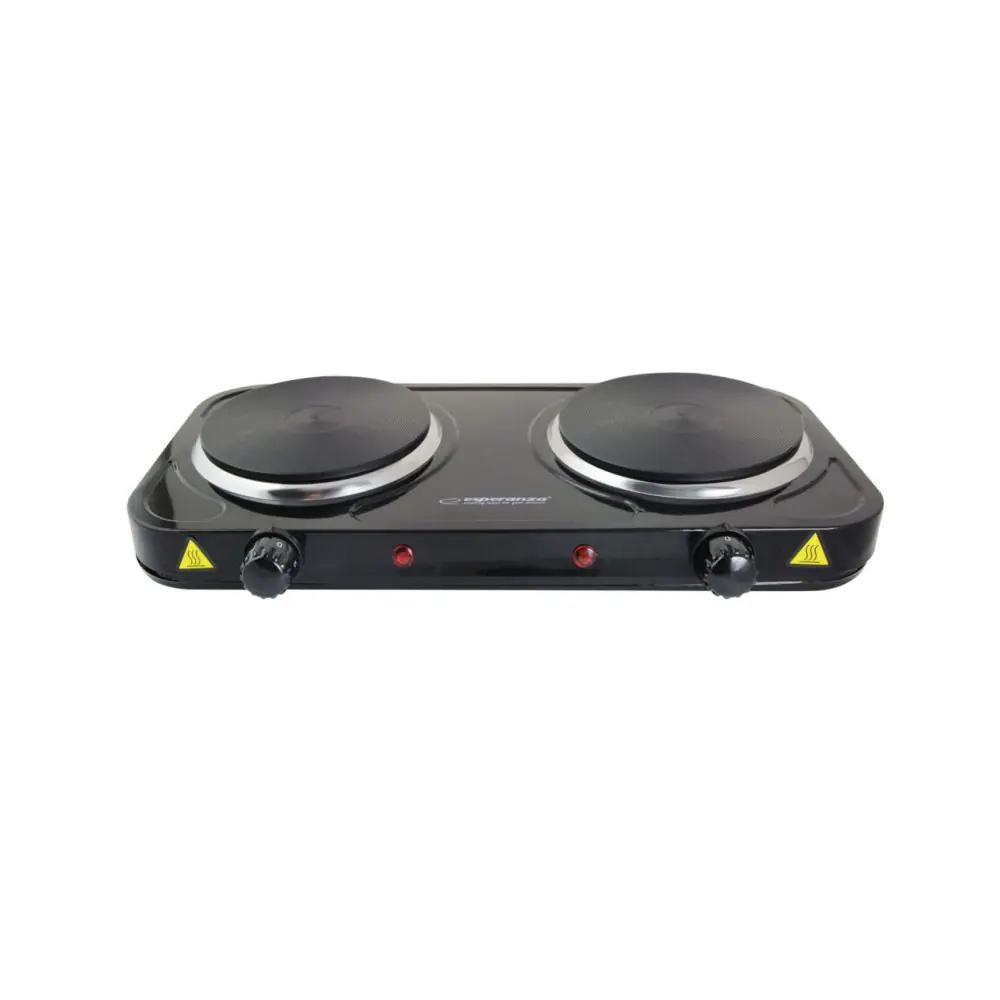 Двоен електрически котлон Esperanza EKH010K, 2x1000W, 15.5 см, 5 степени, Незалепващо покритие, Черен, (14640)