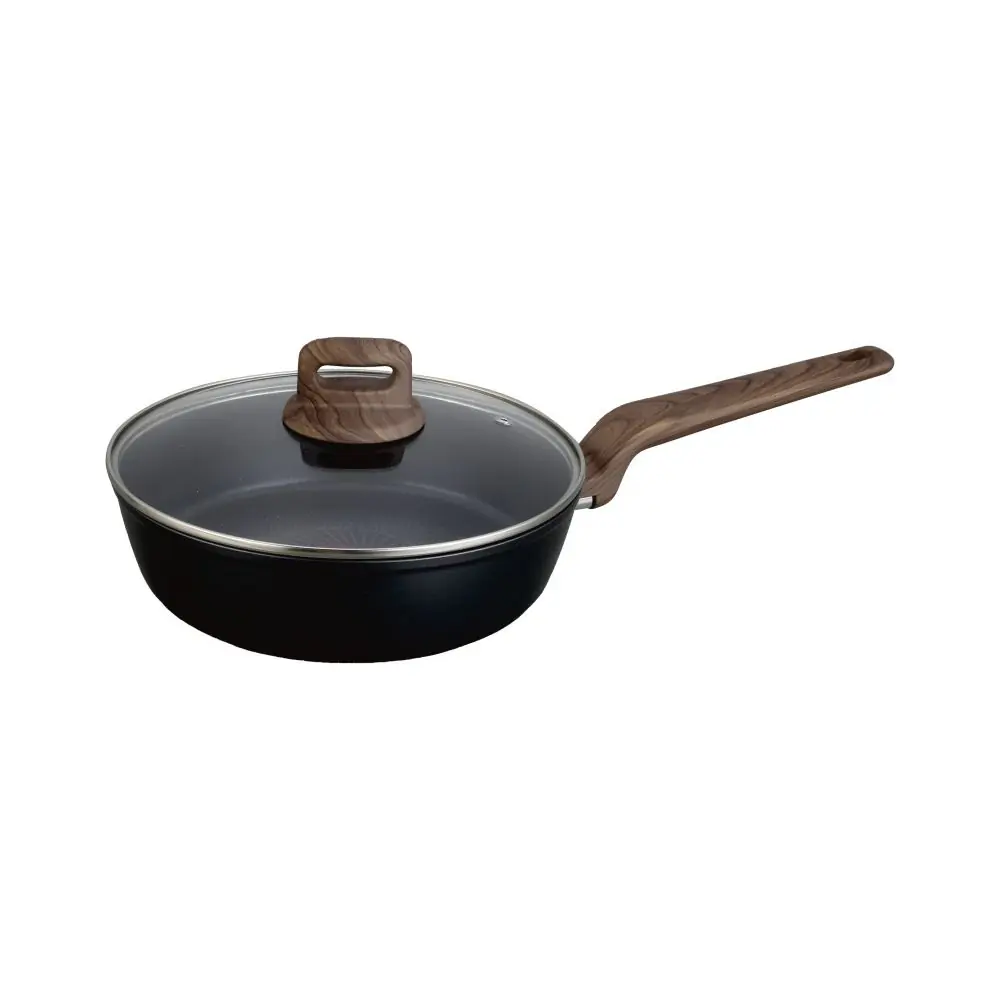 Дълбок тиган с капак Oliver Voltz Paris OV54419F24CD, 24 см, Незалепващо покритие, Топлинен сензор, Индукция, Черен, (35931061)