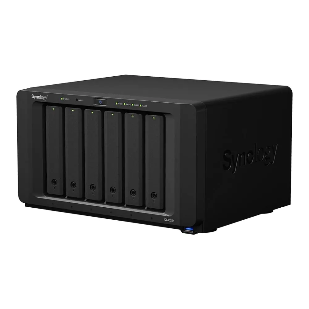 Мрежов сторидж Synology DS1621+, За 6 диска, До 108TB, 2.2GHz, 4GB, Гигабит, USB3.0, (35934468)