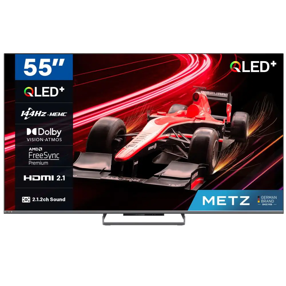 Телевизор METZ 55MQE8000Z, 55'(139 см), QLED UHD Google TV, Dolby Vision, 144Hz, (35938399)