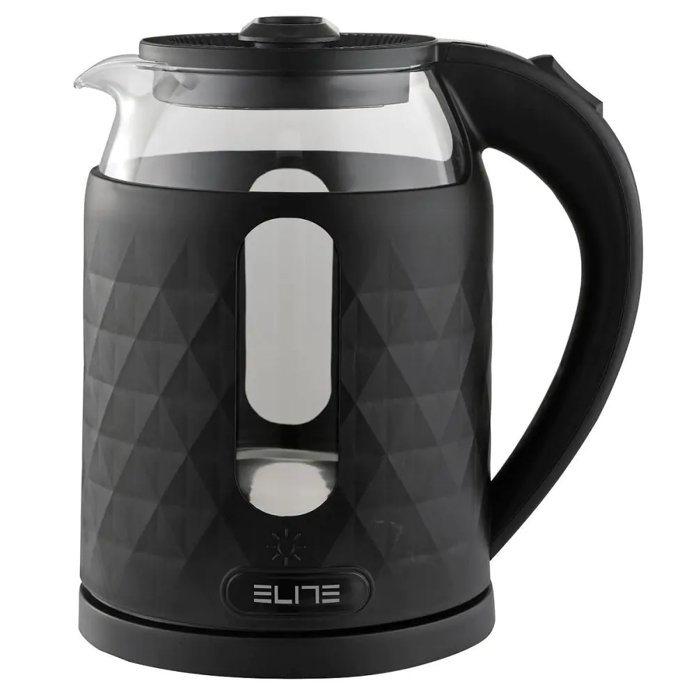 Електрическа кана ELITE GEK-1229BL, Стъклен корпус, Черен, (22077)