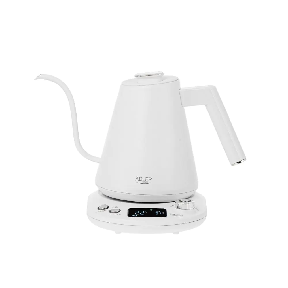 Електрическа кана Adler AD 1349W, 1100W, 1 л, 40-100 C, Поддържане на топлината, LED дисплей, Бял, (35945585)