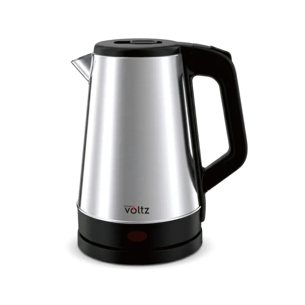 Електрическа кана Oliver Voltz OV51230AB, 1500W, 1.8 л, 360° основа, Корпус от неръждаема стомана, Инокс/черен, (35949761)