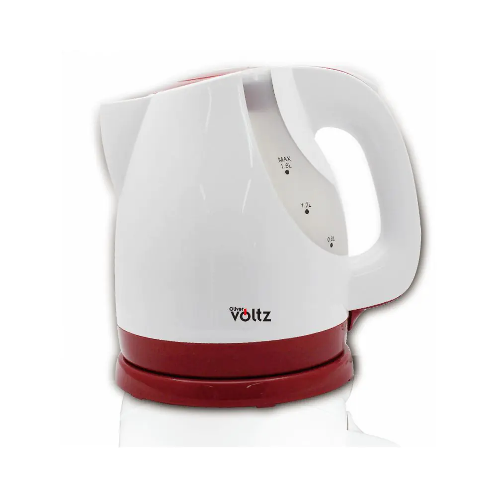 Електрическа кана Oliver Voltz OV51230V, 2200W, 1.6 L, Вграден нагревател, Бял/Червен, (21322)