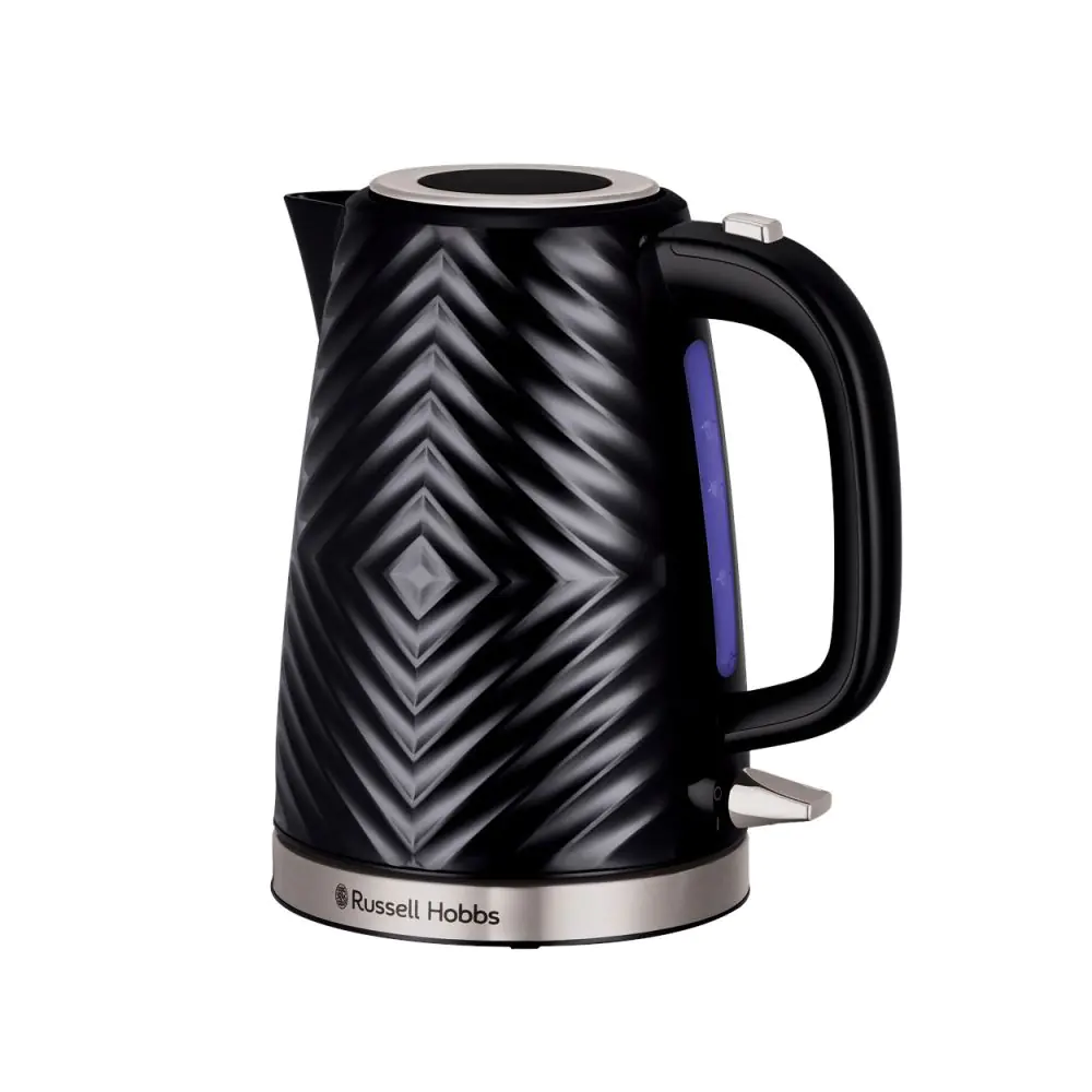 Електрическа кана Russell Hobbs 26380-70, 2400 W, 1.7 л, Бързо завиране, 3D Дизайн, Чучур без подливане, Черен, (17783)