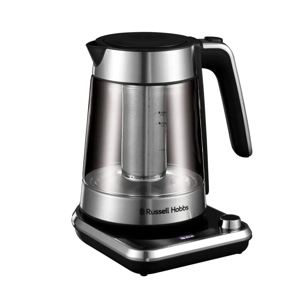 Електрическа кана Russell Hobbs Attentiv 26200-70, 2400W, 1.7 l, Инфузер, Температурен контрол, Таймер, Инокс/черен, (35944721)
