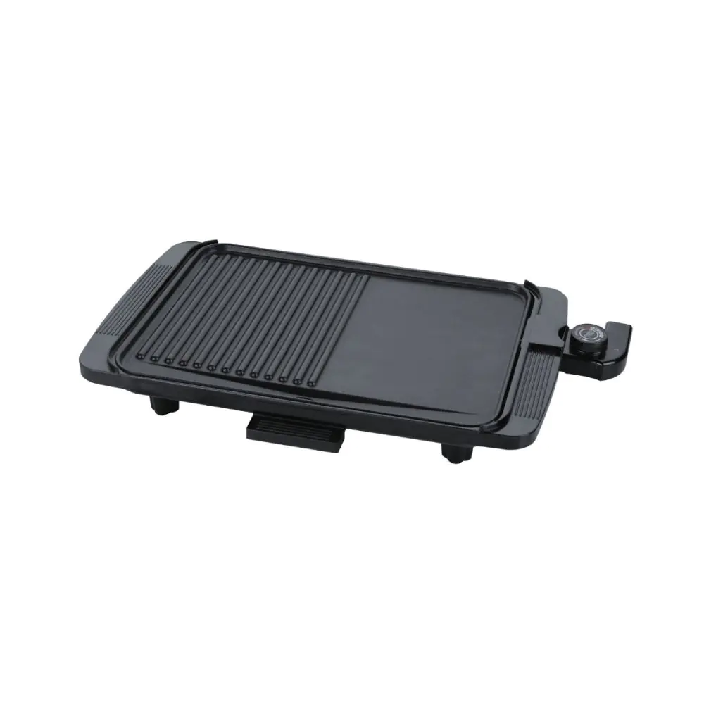 Електрическа скара Rosberg R51015I, 1500W, 36x26см, 2 зони - гладка и оребрена, Незалепваща, Черен, (17820)
