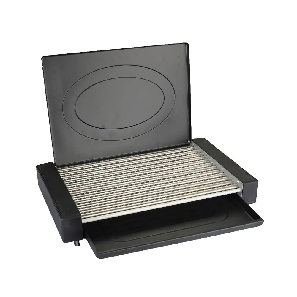Електрическа скара с капак Oliver Voltz OV51015QC, 1800W, 35x22 см, 12 ребра, Tавичка за мазнина, Черен, (35946058)