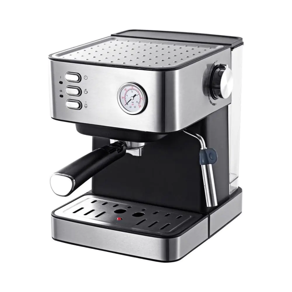 Еспресо кафемашина Finlux FEM-1793, 850 W, 15 Bar, 1.6 L, Защита от прегряване, Инокс, (20227)