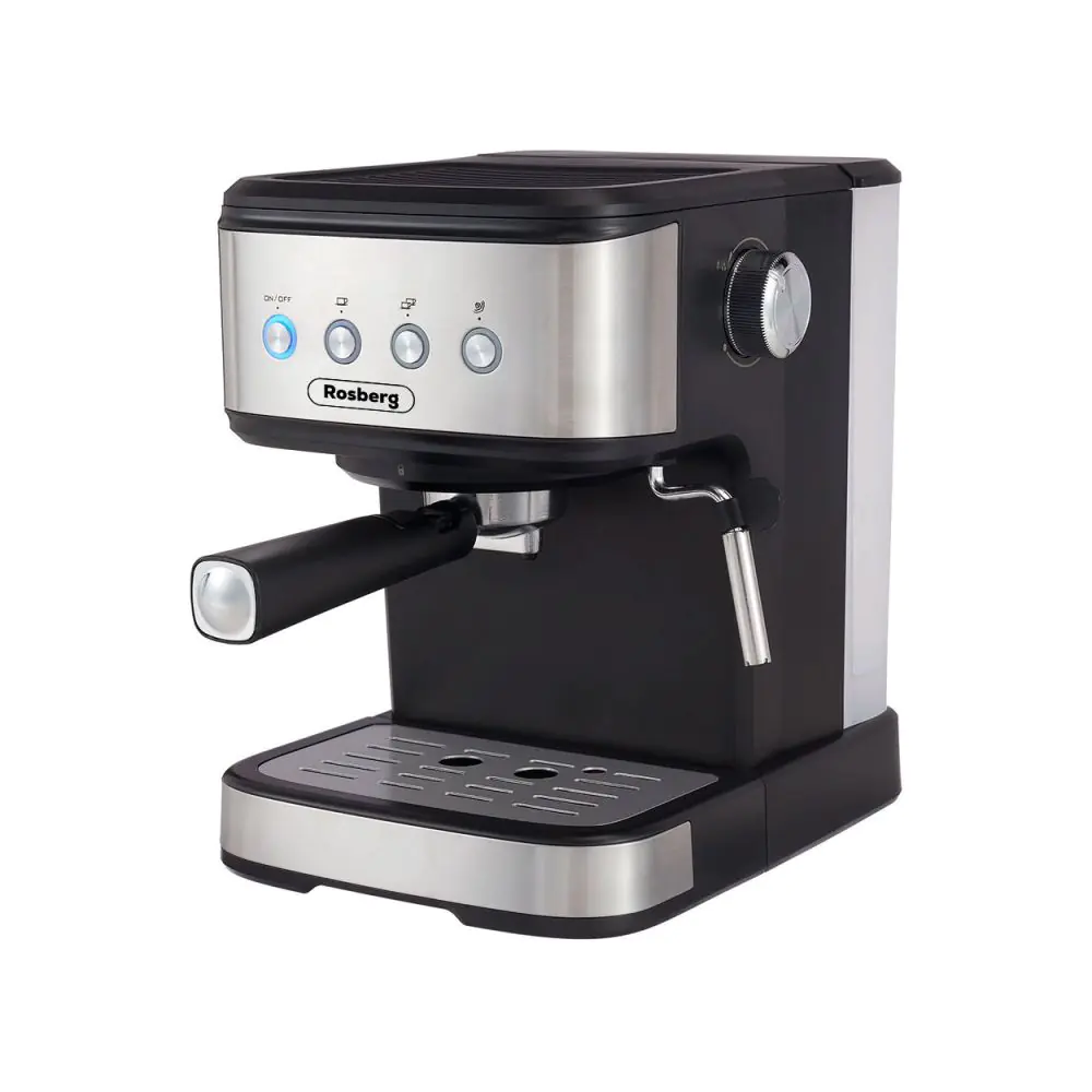 Еспресо машина Оliver Voltz OV51171F, 1.2 l, 20 bar, 1100W, Кремa диск, Черен/инокс, (19147)