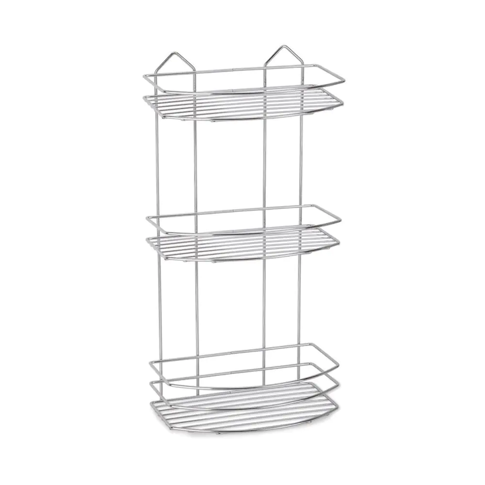Правоъгълна етажерка за баня 3 нива TEKNO-TEL BK 009, Дюбел