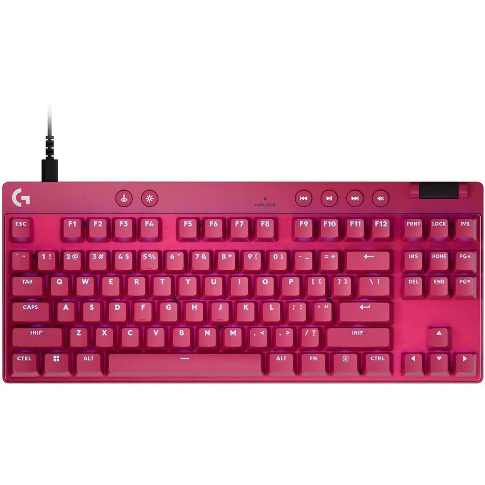 Геймърска механична клавиатура Logitech G Pro X RAPID TKL, Magnetic Analog Switch, Magenta, (35939429)