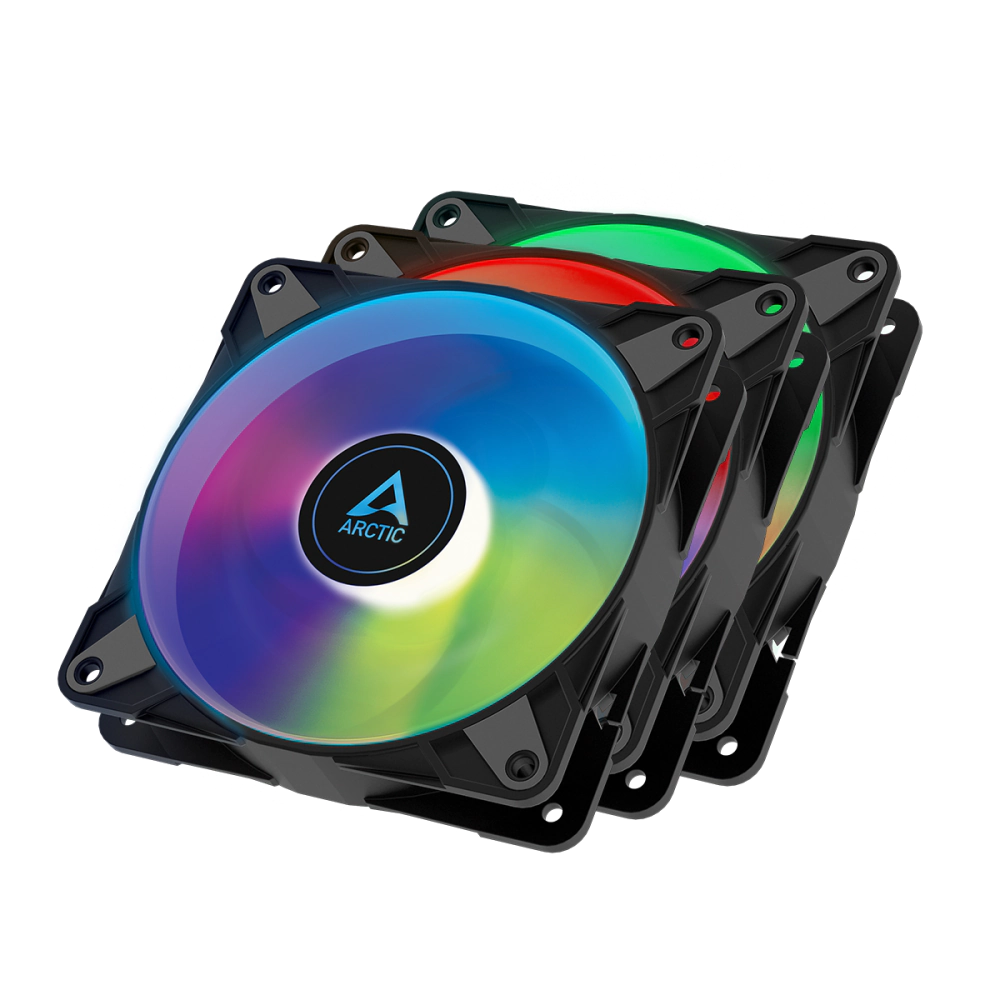 Вентилатори ARCTIC P12 Black, A-RGB, 120mm, 3 Fan комплект, (35934814)