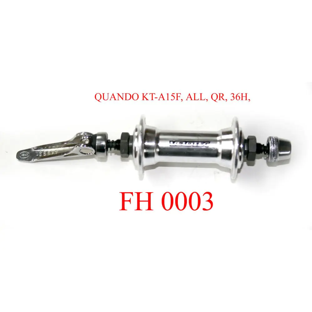 Компонент за велосипед Quando QUANDO KT-A15F, 36H, ALLOY, QR - KT-204N, M9*100*108mm, &quot;VELOTEC&quot; LOGO, NATURAL Главини Предни главини, 10168