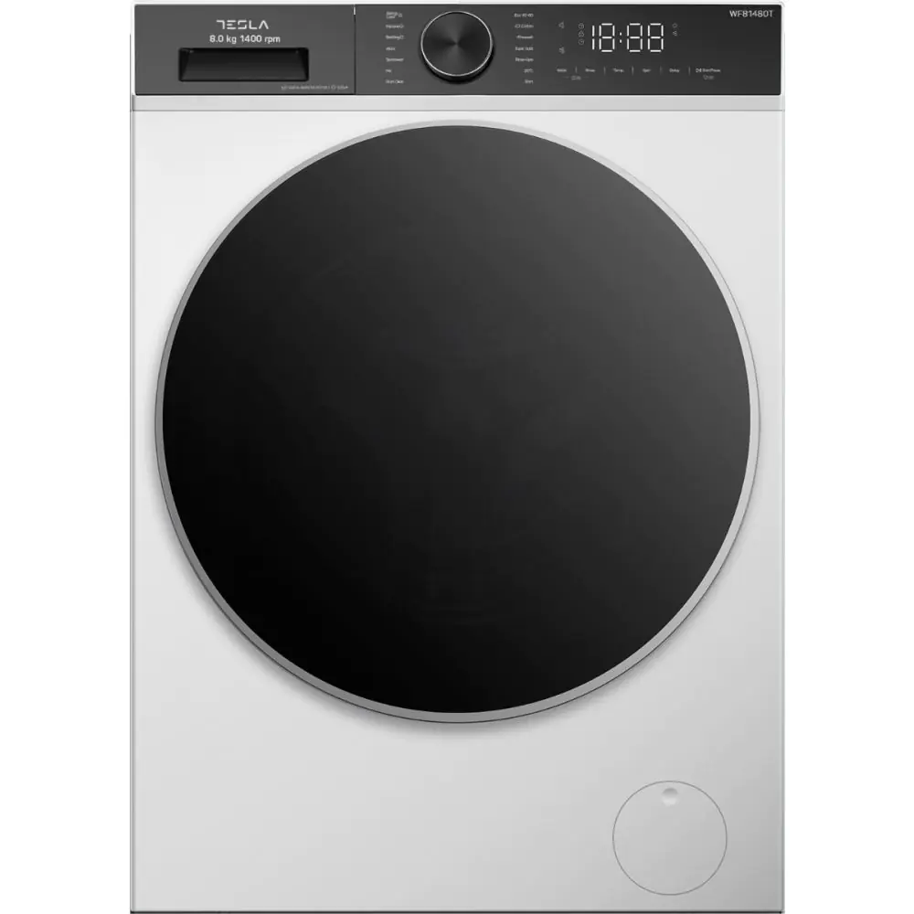 Пералня машина Tesla WF81480T, 8 кг, 1400 об./мин., Инверторен мотор, Бял, (35930897)